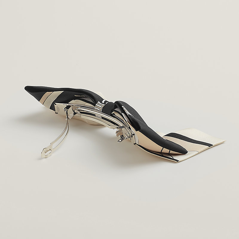【華やかで上品に】HERMES ヘアクリップ Grenelle \"Ex-Libris\" 上品にまとまる♪】HERMES ヘアクリップ 